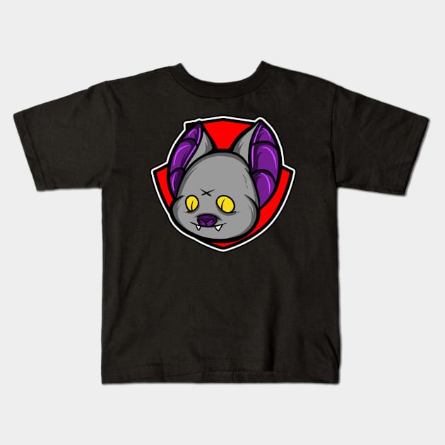 bat head Kids T-Shirt by Behold Design Supply